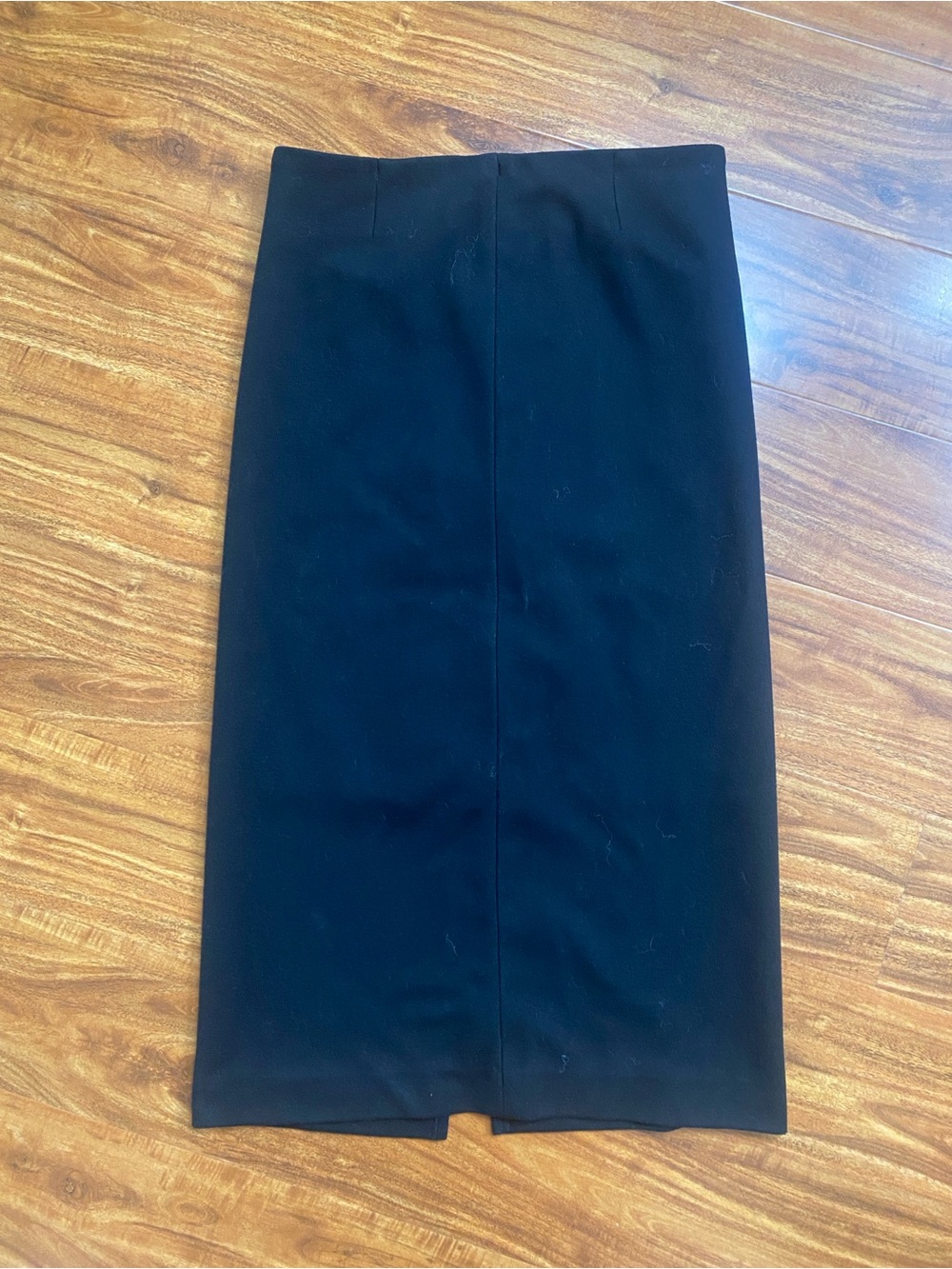 Vintage Women's Classic Black Soft Felt Pencil Skirt Size Medium Preppy Academia